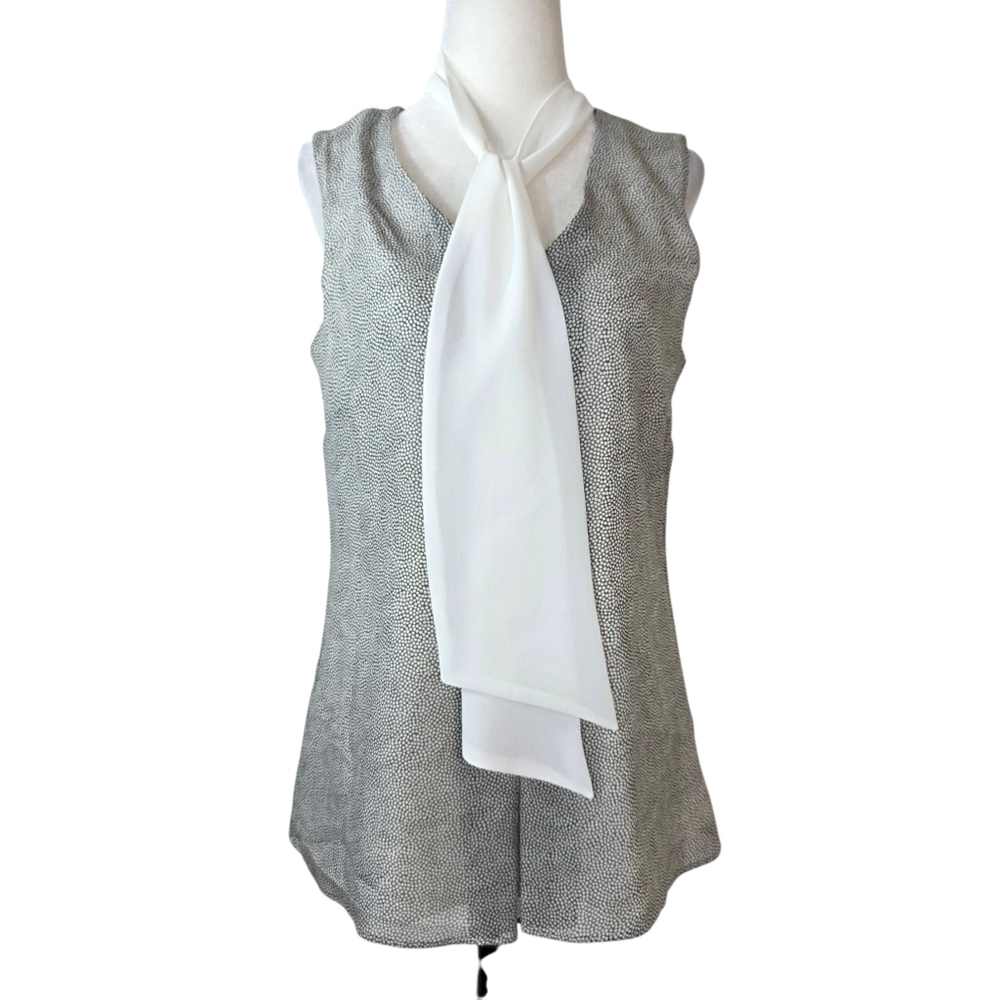 Iris Setlakwe minimamist chiffon sleeveless blouse with removable Tie